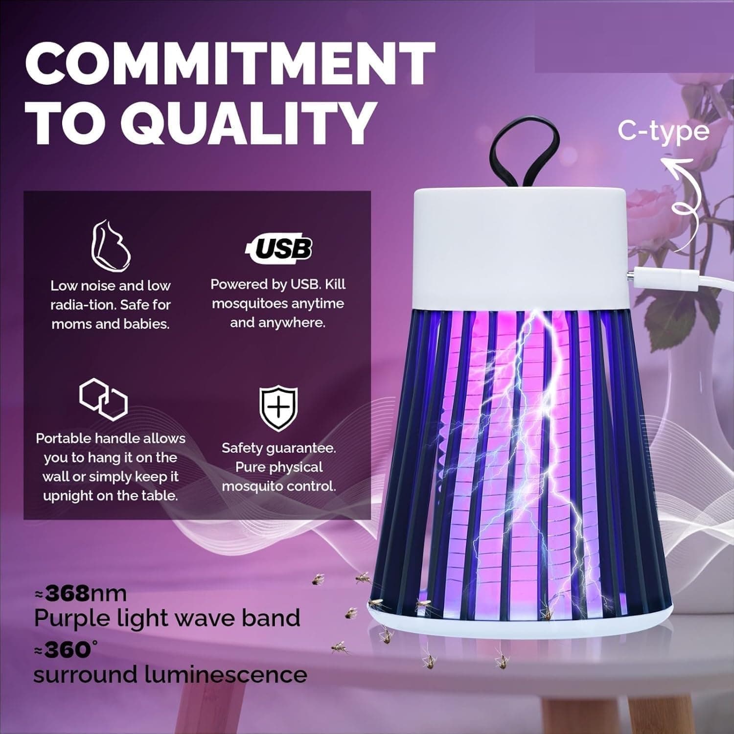 USB Rechargeable Mosquito Killer Lamp
